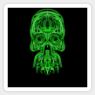 Electroluminated Skull - Green Sticker